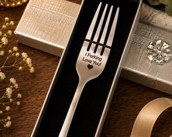 I Forking Love You Fork Engraved, Personalized Stainless Steel Fork, Valentines Day, Gift For Girlfriend, Boyfriend I Love You, Anniversary