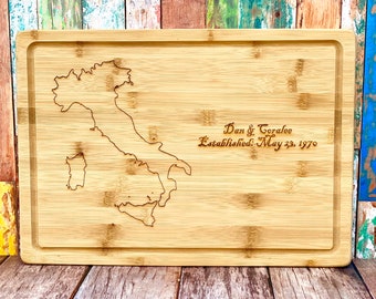 Italy Cutting Board , Country Cutting Board, Wedding Gift Idea, Personalized Family Cutting Board, Gift for Italian, Customized Board