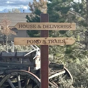 Yard Direction Signs, Yard Post Mileage Signs, Custom Destination Signs, Arrow Direction Signs, Engraved Yard Direction Mileage Signs