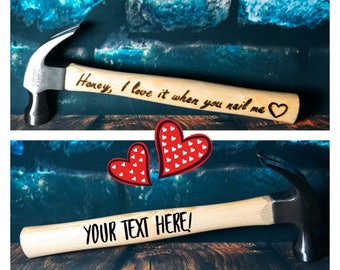 Valentines Day Gift, 5th Anniversary Gift, Wood Anniversary Gift, Personalized Hammer, Valentines Day Hammer, Birthday Gift for Him