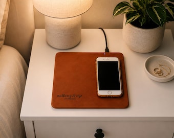 Wireless Phone Charger, Phone Charging Mat, Personalized Charging Station, Docking Station, Gift for Him Her, Christmas Gift Him Her, Custom