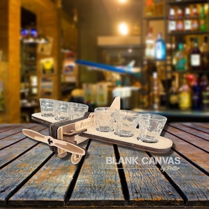 Airplane Shot Flight, Plane Party Shot Holder, Personalized Shot Flight, Tequila Serving Tray, Pilot Gift, Flight Attendant Gift