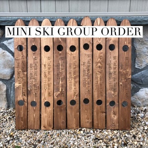 Mini Ski Board for Shots Group Order, Personalized Mini Ski Group Order, Bulk Order, Groomsmen Gift Idea, Bridal Party Gift Idea