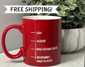 Funny Coffee Mug, Poop Coffee Cup, Sarcastic Coffee Mug, Gift For Coffee Lover, Coffee Makes Me Poop Mug, Nevermind I Have To Poop Mug