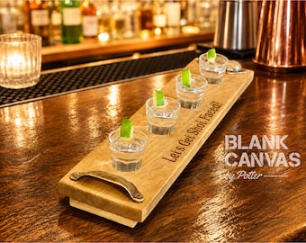 Shot Flight, Custom Shot Flight, Personalized Shot Flight, Tequila Serving Tray, Housewarming Gift, Shot Tray, Rustic, Gift for Dad, Barware