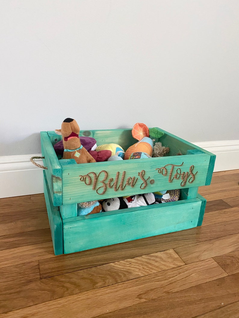 Dog Toy Box Personalized Dog Toy Bin Pet Toy Box Rustic Toy Etsy