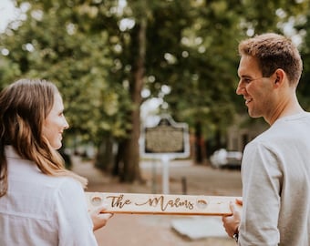 Engagement Photo Prop, Save The Date Prop Idea, Mini Shot Board, Wedding Shot Board, Mini Ski Board for Shots, Personalized Wood Shot Board