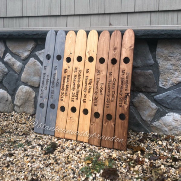 Mini Ski Board for Shots, Personalized Wood Mini Shot Board, Custom Ski, 2 Person Shot Board, Wedding Shot Board, Groomsmen Gift