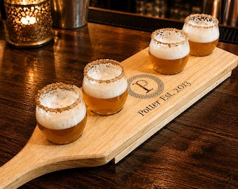 Beer Tasting Flight, Personalized Beer Flight, Custom Beer Flight, Beer Serving Tray, Housewarming Gift, Gift for Dad, Barware