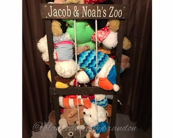 Stuffed Animal Zoo, Stuffed Animal Storage, Toy Storage, Stuffed Animal Storage, Personalized Animal Zoo, Custom Childrens Room Decor,