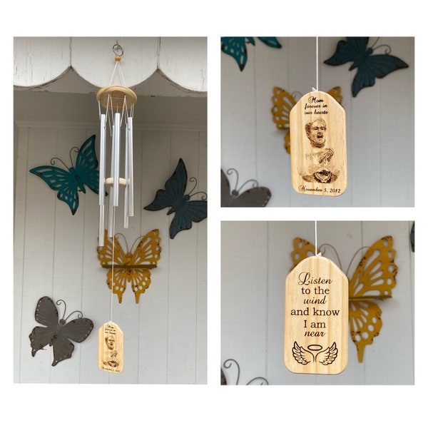 Personalized Wind Chime, Memorial Wind Chime, Custom Wind Chimes, Custom Wind Chimes, In Memory Of, Family Loss Gift, loved one Loss Gift