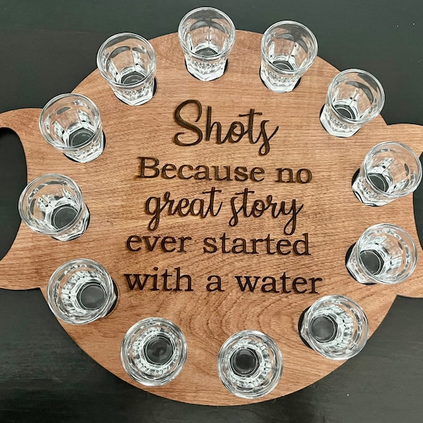 Shot Flight, Party Shot Tray, Personalized Shot Flight, Tequila Serving Tray, Housewarming Gift, Shot Tray, Rustic, Gift for Dad, Barware