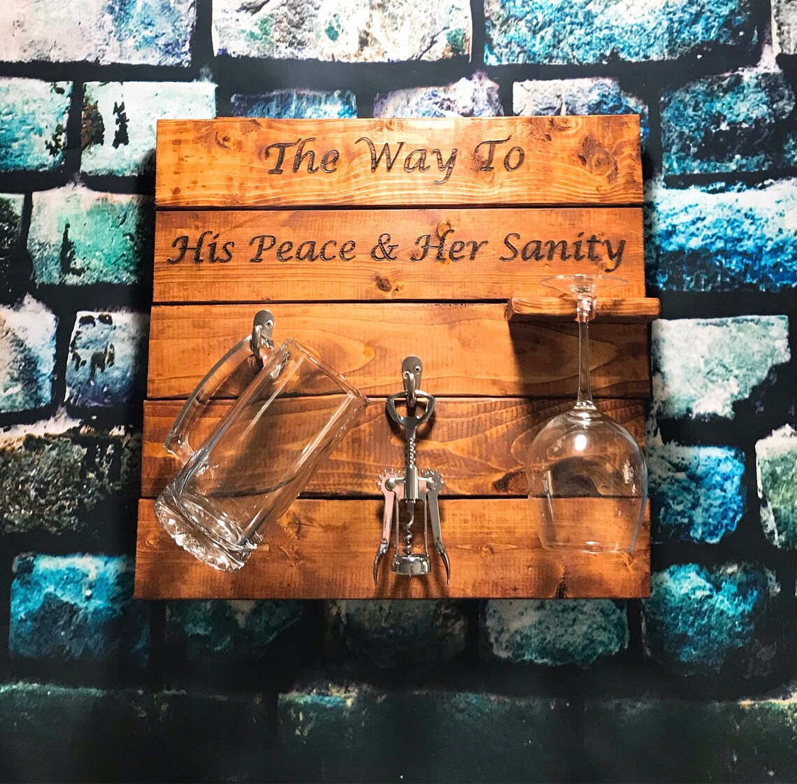 Wine Sign Wine Rack Wine and Beer Holder Funny Bar Decor Etsy