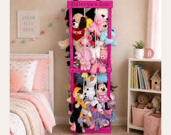 Stuffed Animal Zoo, Stuffed Animal Storage, Toy Storage, Stuffed Animal Storage, Personalized Animal Zoo, Custom Childrens Room Decor