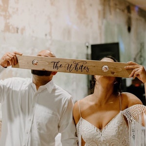 Couples Shot Board, Wedding Shot Board, Mini Ski Board for Shots, Personalized Wood Mini Shot Board, Custom Ski, 2 Person Shot Board image 4