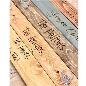 Couples Wedding Shot Flight Board, Shot Board, Mini Ski Board for Shots, Personalized Wood Mini Shot Board, Custom Ski, 2 Person Shot Board