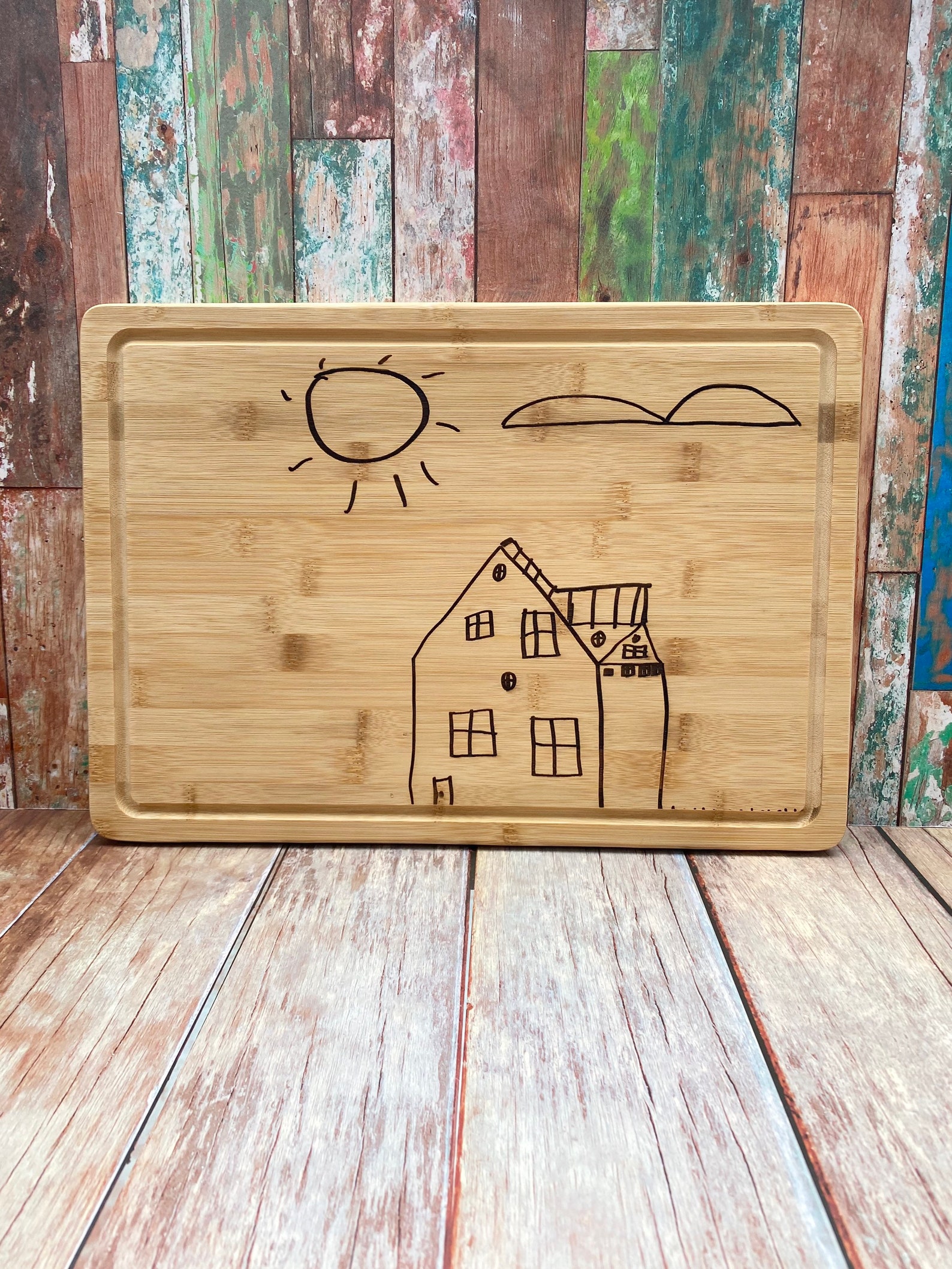 Child's Art Cutting Board - Unique 70th Birthday Gift