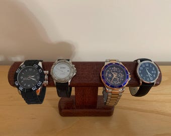 Soporte para relojes de madera, organizador de relojes de lujo hecho a mano