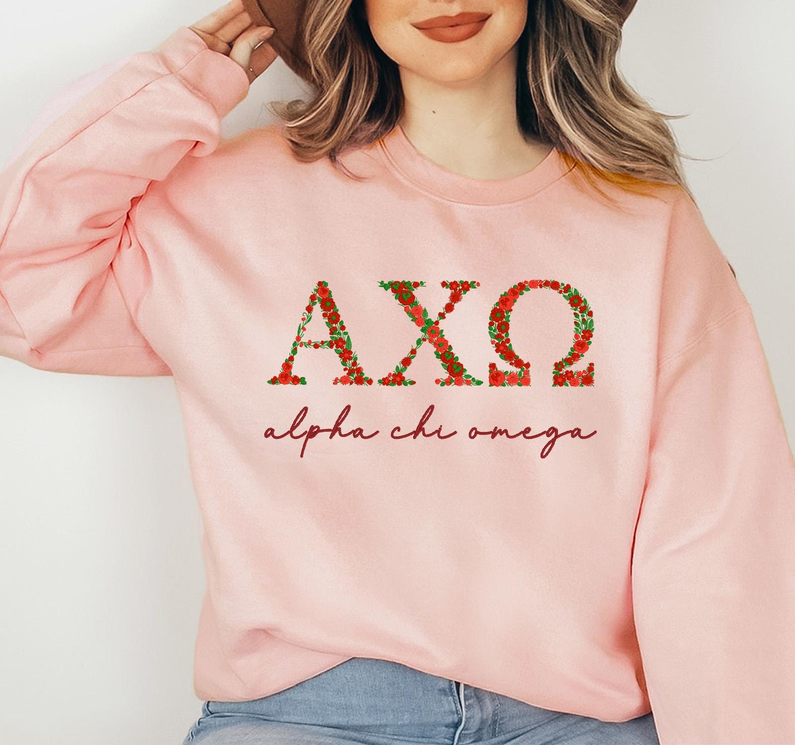 Alpha Chi Chi O Sweatshirt Alpha Chi Sweatshirt Official ALPHA CHI OMEGA  Lightweight Sweatshirt