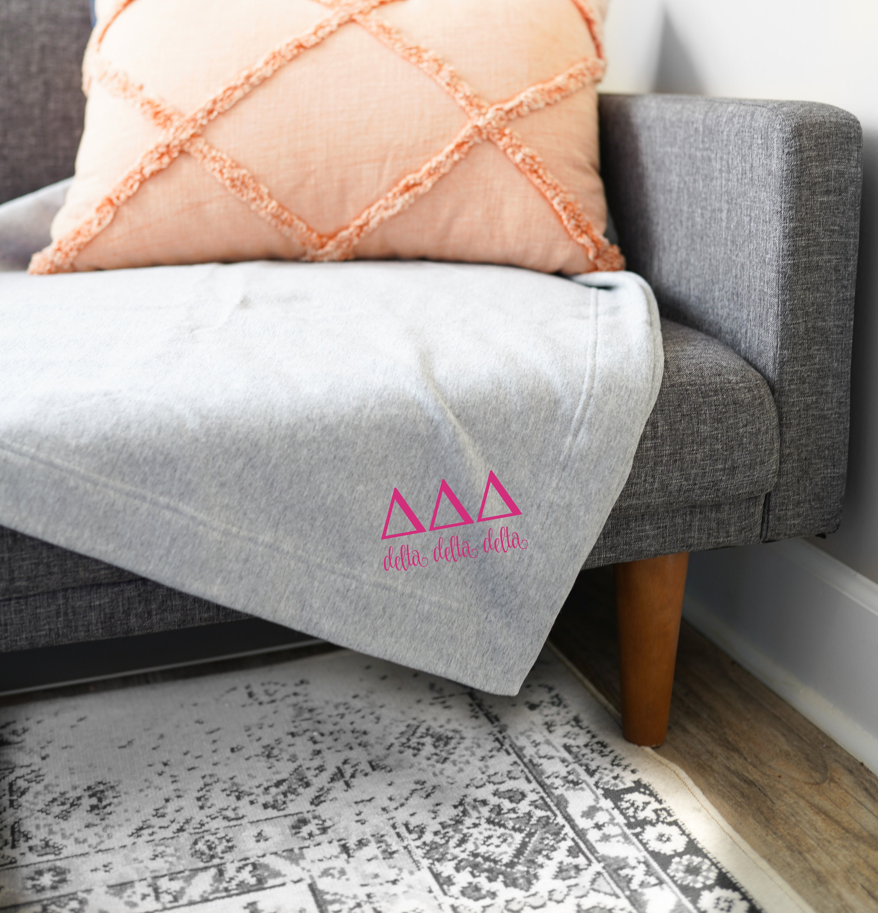 Tri Delta Blanket Sorority Blanket Delta Delta Delta Gift Etsy