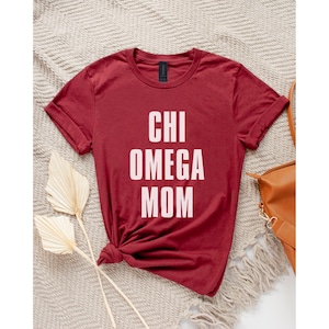 Chi Omega Mom T-Shirt: Sorority Greek Letter Shirt, Officially Licensed