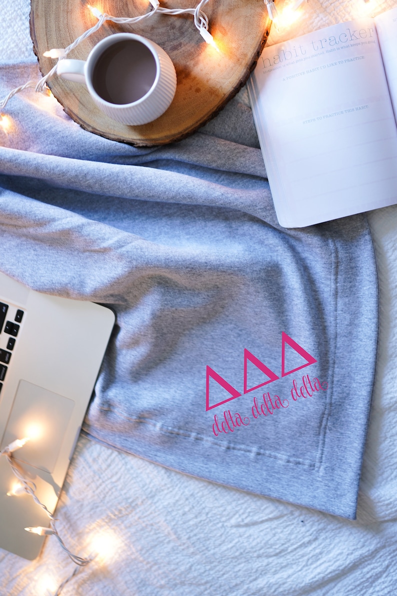 Tri Delta Blanket Sorority Blanket Delta Delta Delta Gift Etsy