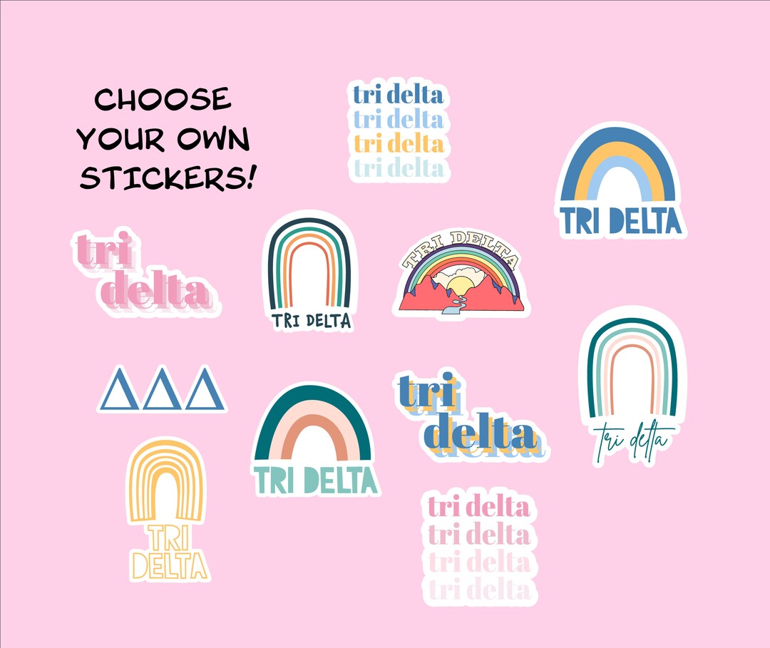 Tri Delta Inlay Official TRI DELTA Sorority Sticker Pack - Etsy