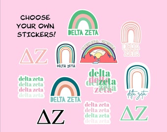 Delta Zeta Stickers - DZ Stickers - Delta Zeta Merch - DZ Merch - Delta Zeta Letters - DZ Decal - Sorority Stickers - Sorority Merch