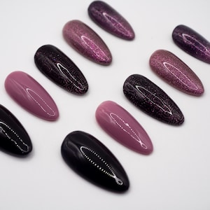 Plum Eclipse Ręcznie Robiony Manicure w Kilka Minut Na Paznokciach