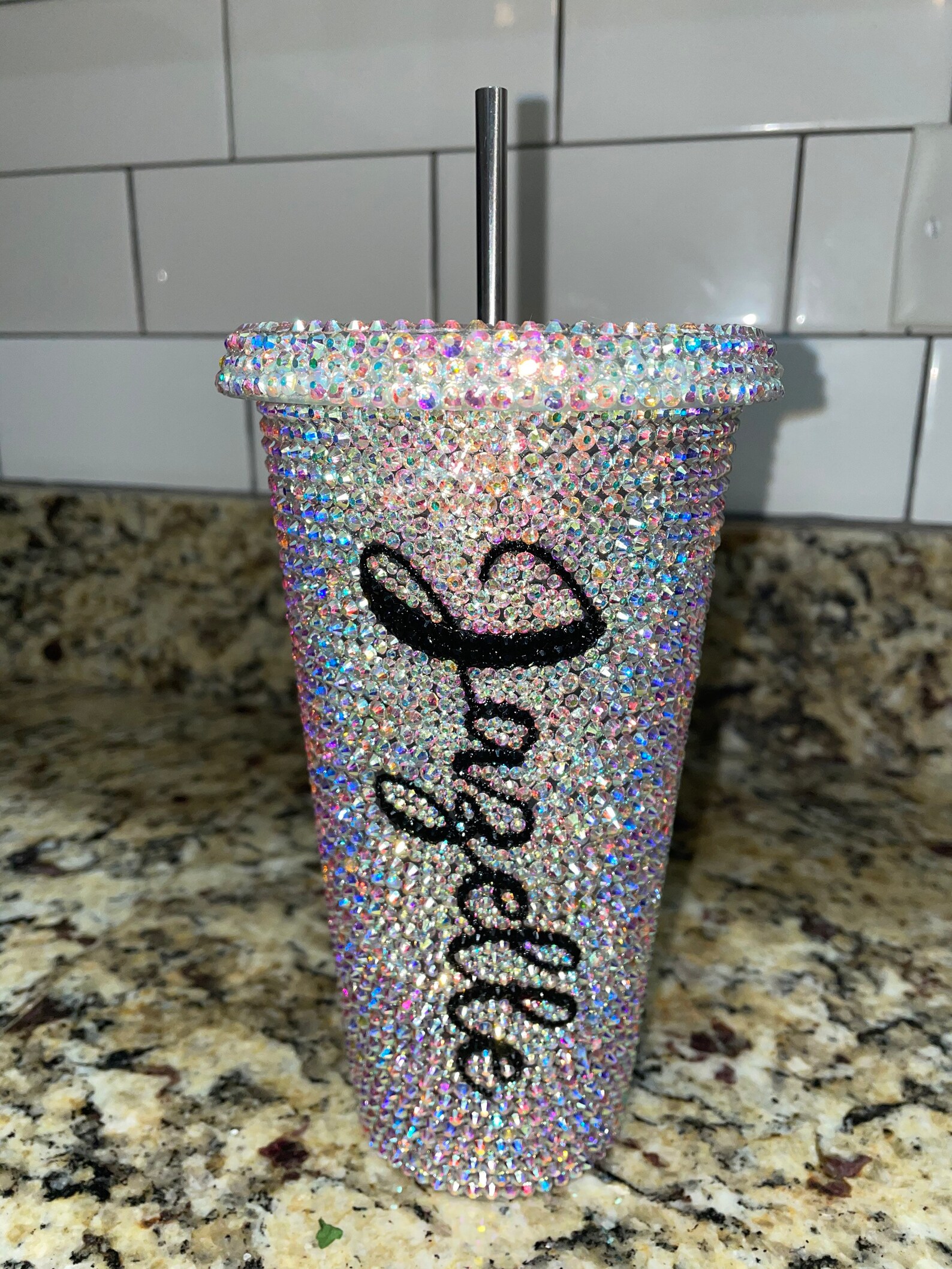 Starbucks Bling Tumbler Hand Placed Crystal AB rhinestones Etsy