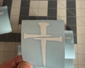 Christian Cross Vinyl Decal Religious Car Window Sticker Simple Cross or Nail Cross Waterproof Outdoor Decal