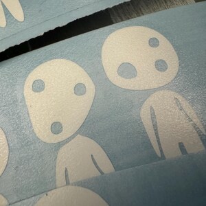 May include: A blue background with white cartoon characters. The characters have round heads with two black eyes and a mouth. The characters are standing with their arms at their sides.