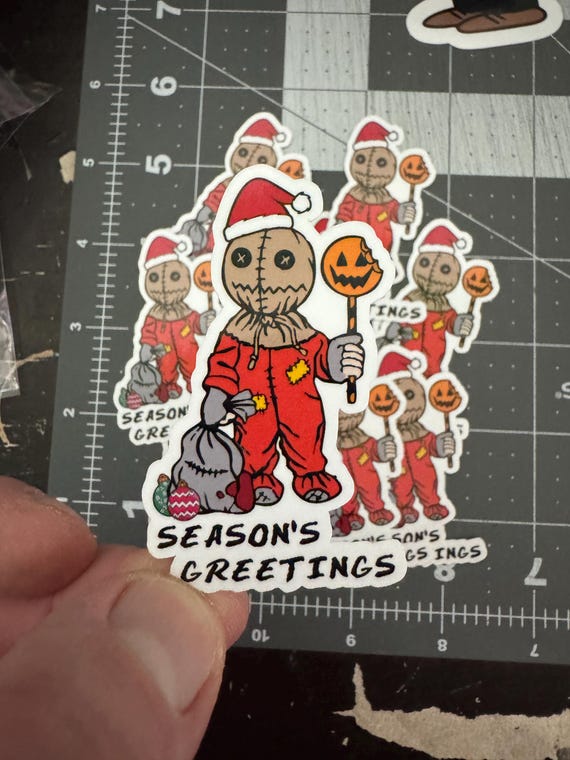 Sam Trick 'r Treat Christmas Sticker: Spooky Holiday Decor