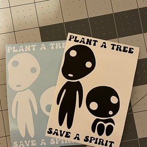 Plant A Tree Save a Forest Spirit Vinyl Decal Sticker