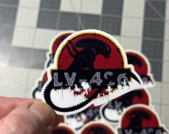 LV 426 Xenomorph Jurassic Park Sticker Sci Fi Movie Mashup Alien Dinosaur Parody Die Cut Waterproof Vinyl Sticker