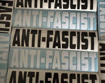 Anti Fascist Vinyl Decal Political Activist Car Laptop Window Sticker Multiple Colors Waterproof