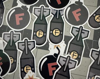 F Bomb Sticker Funny Profanity Humor Sticker Drop an F Bomb Meme Sticker Cartoon Bomb Laptop Decal Water Bottle Sticker