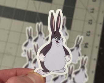 Big Chungus Sticker Funny Meme Rabbit Die Cut Vinyl Sticker Internet Humor Cartoon Parody