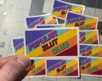 Futurama Popular Slut Club Sticker Retro Rainbow Vinyl Die Cut Waterproof Laptop Car Water Bottle