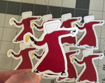 Handmaid Molotov Cocktail Sticker Dystopian Protest Parody Feminist Rebellion Meme Die Cut Sticker