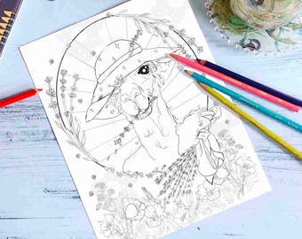 Alpaca Coloring Page: Lavendar, Llama Art (PDF Download)