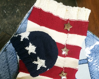 Stars and Stripes Swaddle Sack Easy Knit Pattern