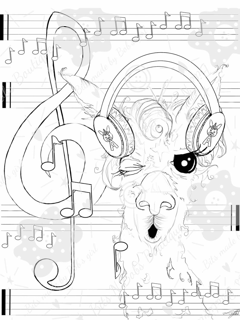 Alpaca Song Coloring Page, Llama Art, Coloring Pages for Adults and ...