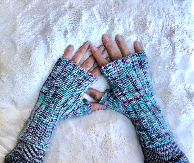 Ribbed Fingerless Mitts knit pattern DIGITAL DOWNLOAD ONLY