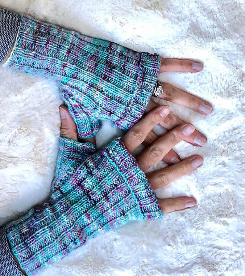 Ribbed Fingerless Mitts knit pattern DIGITAL DOWNLOAD ONLY