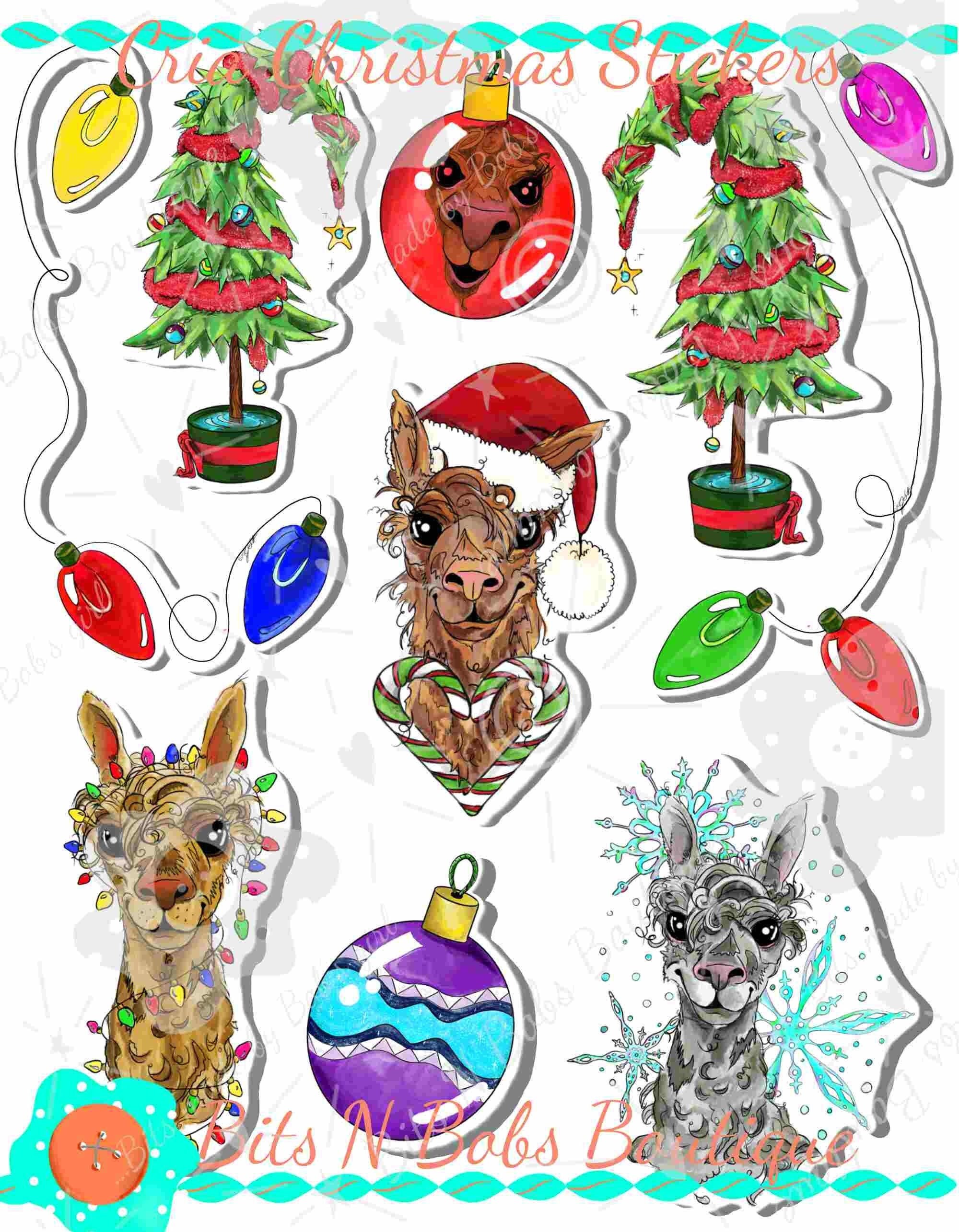 Stickers alpaga des fêtes, stickers artistiques fantaisistes