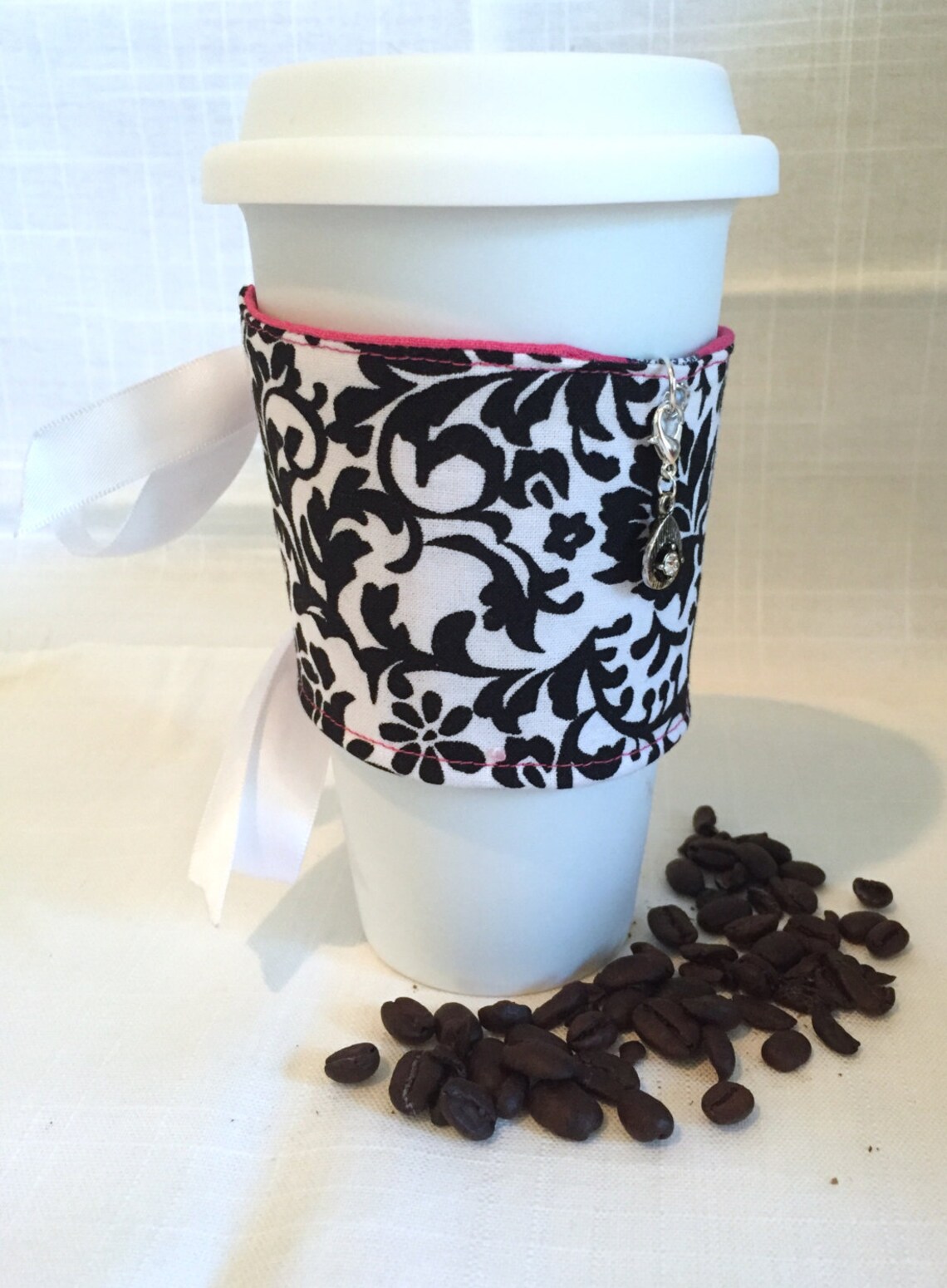 Coffee Cup Cozy cover Your Bits in Damask Floral Etsy