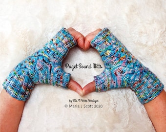 Puget Sound Fingerless Mitts Knit Pattern