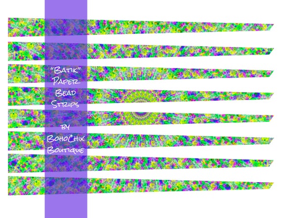 Batik - Printable Paper Bead Sheet Strips - 3/4\ photograph about Printable Paper Bead Templates named Batik - Printable Paper Bead Sheet Strips - 3/4\