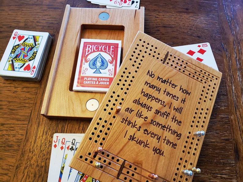 Travel Cribbage Board with Skunk Saying | Etsy